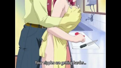 漫画女学生在给老师双重乳交时接吻